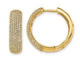 1.00 Carat (ctw) Diamond Hinged Hoop Earrings in 14K Yellow Gold
